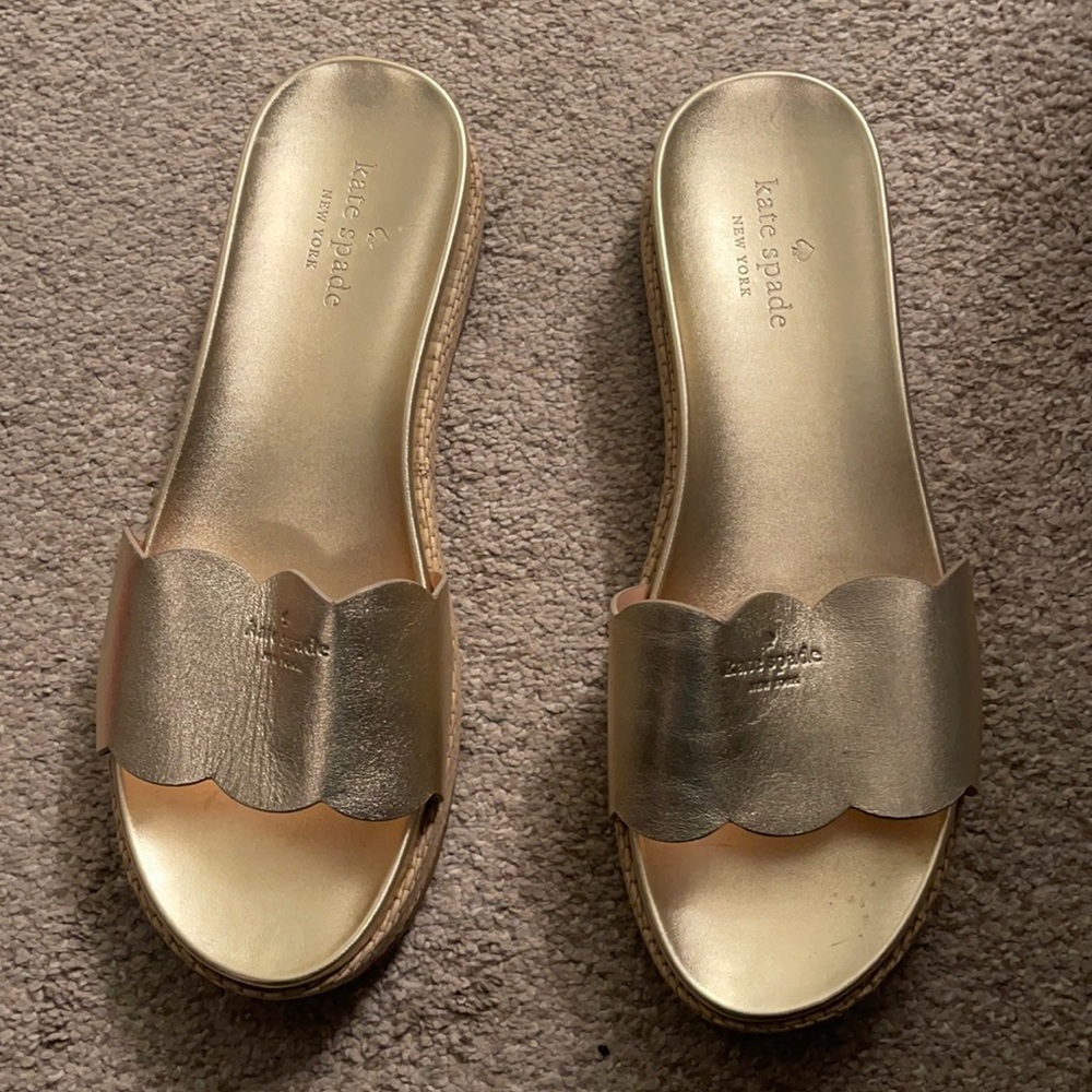 Gold Kate spade slide